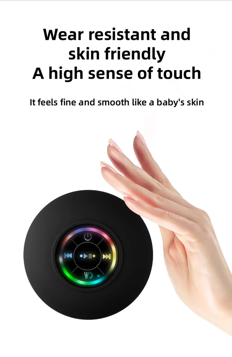 Portable Waterproof Bluetooth Speaker with LED Lights 3D Surround Stereo Subwoofer